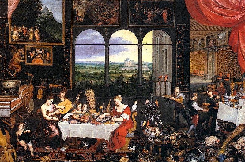 Jan Brueghel The Elder The Senses of Hearing, Touch and Taste